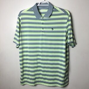Nike Men’s Short-Sleeve Polo Light Green and Gray Stripes XL